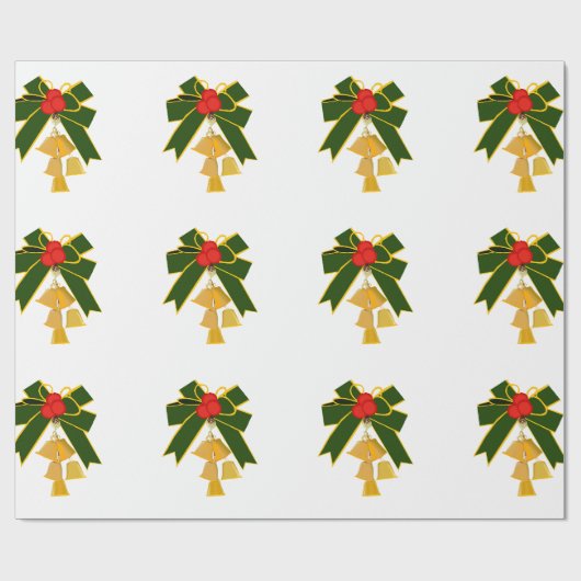 Jingle Bells White Wrapping Paper Cadeaupapier (Vlak)