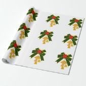 Jingle Bells White Wrapping Paper Cadeaupapier (Uitgerold)