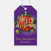 Jingle Bells Winter Branch Snowflake Kerstmis Cadeaulabel (Voorkant)