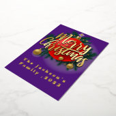 Jingle Bells Winter Branch Snowflake Kerstmis Folie Feestdagenkaart (Gedraaid)