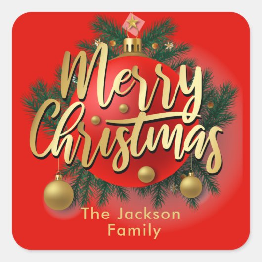 Jingle Bells Winter Sneeuwvlok Kerstvakantie Vierkante Sticker (Voorkant)