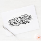 Jingle Bells Word Art1 Ovale Sticker (Envelop)