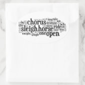 Jingle Bells Word Art1 Ovale Sticker (Tas)