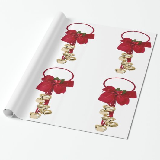 Jingle Bells Wrapping Paper Cadeaupapier (Uitgerold)