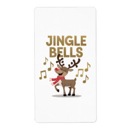 Jingle Bells Zingend Rendier Etiket