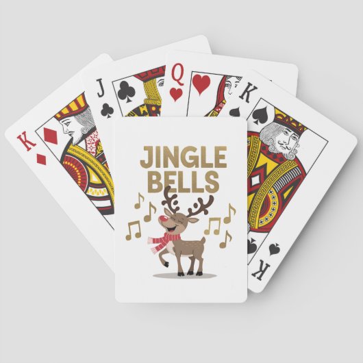 Jingle Bells Zingend Rendier Pokerkaarten (Achterkant)