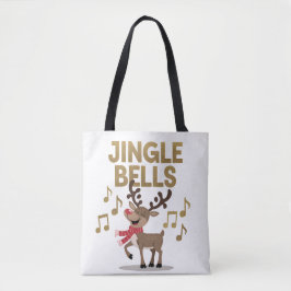 Jingle Bells Zingende Rendier Canvas tas