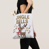 Jingle Bells Zingende Rendier Canvas tas (Dichtbij)