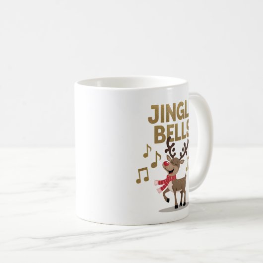 Jingle Bells Zingende Rendier Mok (Voorkant rechts)
