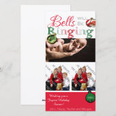 Jingle Bells zullen rinkelen Kerstmis Fotokaart Feestdagenkaart (Voorkant / Achterkant)