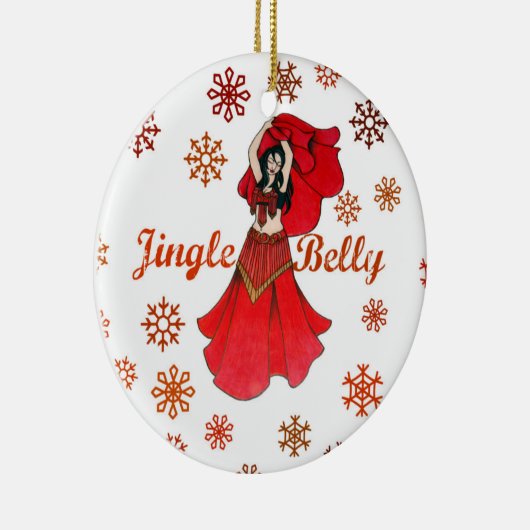 Jingle Belly Dancer Kerstmis Keramisch Ornament (Rechts)
