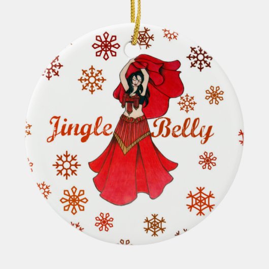 Jingle Belly Dancer Kerstmis Keramisch Ornament (Voorkant)