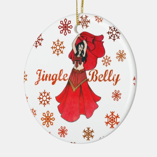 Jingle Belly Dancer Kerstmis Keramisch Ornament (Links)