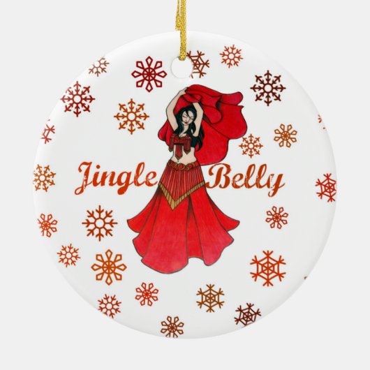 Jingle Belly Dancer Kerstmis Keramisch Ornament (Achterkant)