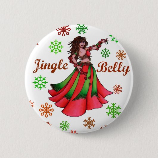 Jingle Belly Dancer Originele Kunst Ronde Button 5,7 Cm (Voorkant)