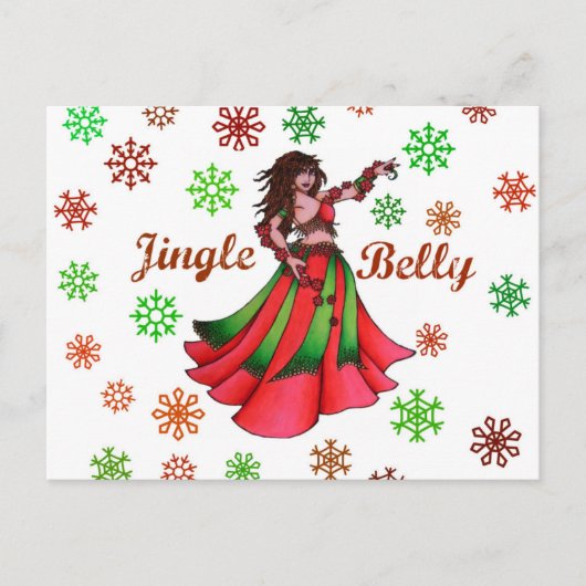 Jingle Belly Feestdagenkaart (Voorkant)