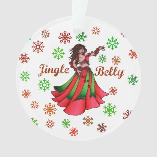 Jingle Belly Holiday Kaart Ornament (voorkant)