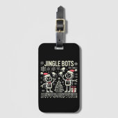 Jingle Bots Feestelijke vakantie Robots met Santa  Bagagelabel (Voorkant (verticaal))