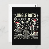 Jingle Bots Feestelijke vakantie Robots met Santa  Briefkaart (Voorkant / Achterkant)