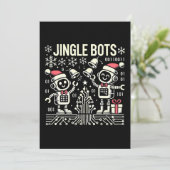 Jingle Bots Feestelijke vakantie Robots met Santa Kaart (Staand voorkant)