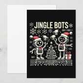 Jingle Bots Feestelijke vakantie Robots met Santa Kaart (Voorkant / Achterkant)