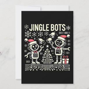 Jingle Bots Feestelijke vakantie Robots met Santa  Kaart