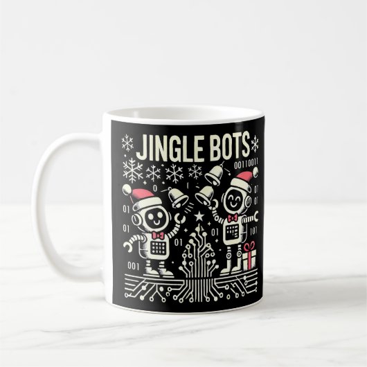 Jingle Bots Feestelijke vakantie Robots met Santa  Koffiemok (Links)
