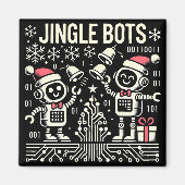 Jingle Bots Feestelijke vakantie Robots met Santa  Magneet (Voorkant)