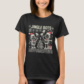 Jingle Bots Feestelijke vakantie Robots met Santa T-shirt (Voorkant)