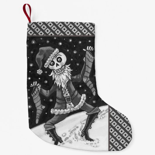 JINGLE BOTTEN SANTA, HOLIDAY SKELETON, SPOOKY KLEINE KERSTSOK (Voorkant)