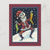 JINGLE BOTTEN SANTA, HOLIDAY SKELETON & STOCKINGS BRIEFKAART (Voorkant)