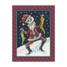 JINGLE BOTTEN SANTA, HOLIDAY SKELETON & STOCKINGS