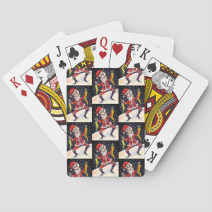JINGLE BOTTEN SANTA, HOLIDAY SKELETON & STOCKINGS POKERKAARTEN
