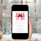 Jingle Bows Baby Toes Pink Bow Feestelijke Baby sh Kaart