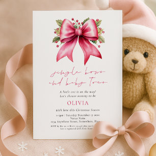 Jingle Bows Baby Toes Pink Bow Feestelijke Baby sh Kaart