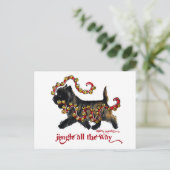 Jingle Cairn Christmas Feestdagenkaart (Staand voorkant)