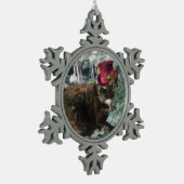 Jingle Cat Collectie Tin Sneeuwvlok Ornament (Links)