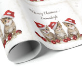 Jingle Cats Meowy Kerstmis op maat Cadeaupapier (Rol Hoek)
