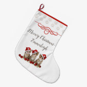 Jingle Cats Meowy Kerstmis op maat Grote Kerstsok (Voorkant (Hangend))