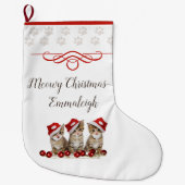 Jingle Cats Meowy Kerstmis op maat Grote Kerstsok (Voorkant)