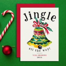 Jingle Christmas Bell Rode en groene boog Waterver