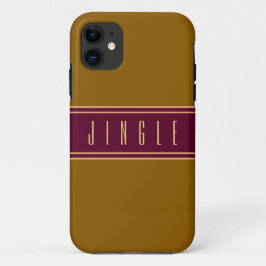 JINGLE Classy Gouden Bruin Bourgogne Rode Strepen Case-Mate iPhone Case