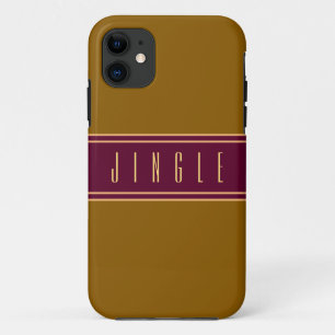JINGLE Classy Gouden Bruin Bourgogne Rode Strepen Case-Mate iPhone Case