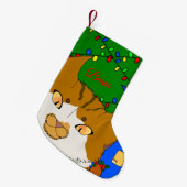 Jingle Claws Custom Holiday Stocking Kleine Kerstsok (Voorkant (Hangend))