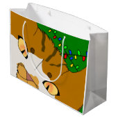 Jingle Claws Holiday Gift Bag Groot Cadeauzakje (Achterkant Gekanteld)