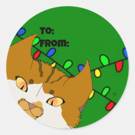 Jingle Claws Kerstcadeau Tag Sticker