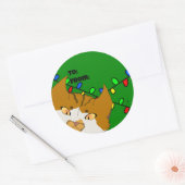 Jingle Claws Kerstcadeau Tag Sticker (Envelop)