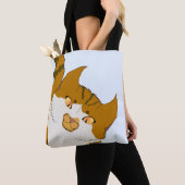 Jingle Claws Peeking Cat Holiday Tote  Bag (Dichtbij)