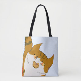 Jingle Claws Peeking Cat Holiday Tote  Tote Bag