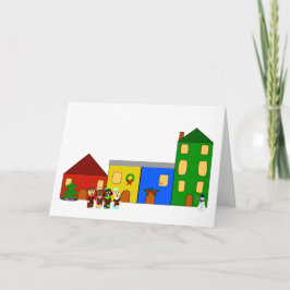 Jingle Claws Train Town Holiday Card Kaart